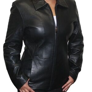 Vintage Liz Claiborne Women Genuine Leather Jacket Size L